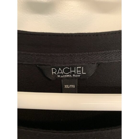 Rachel Roy Black Dress Short Sleeve Drawstring Waist XXL Casual Soft Comfy LBD - Picture 3 of 8